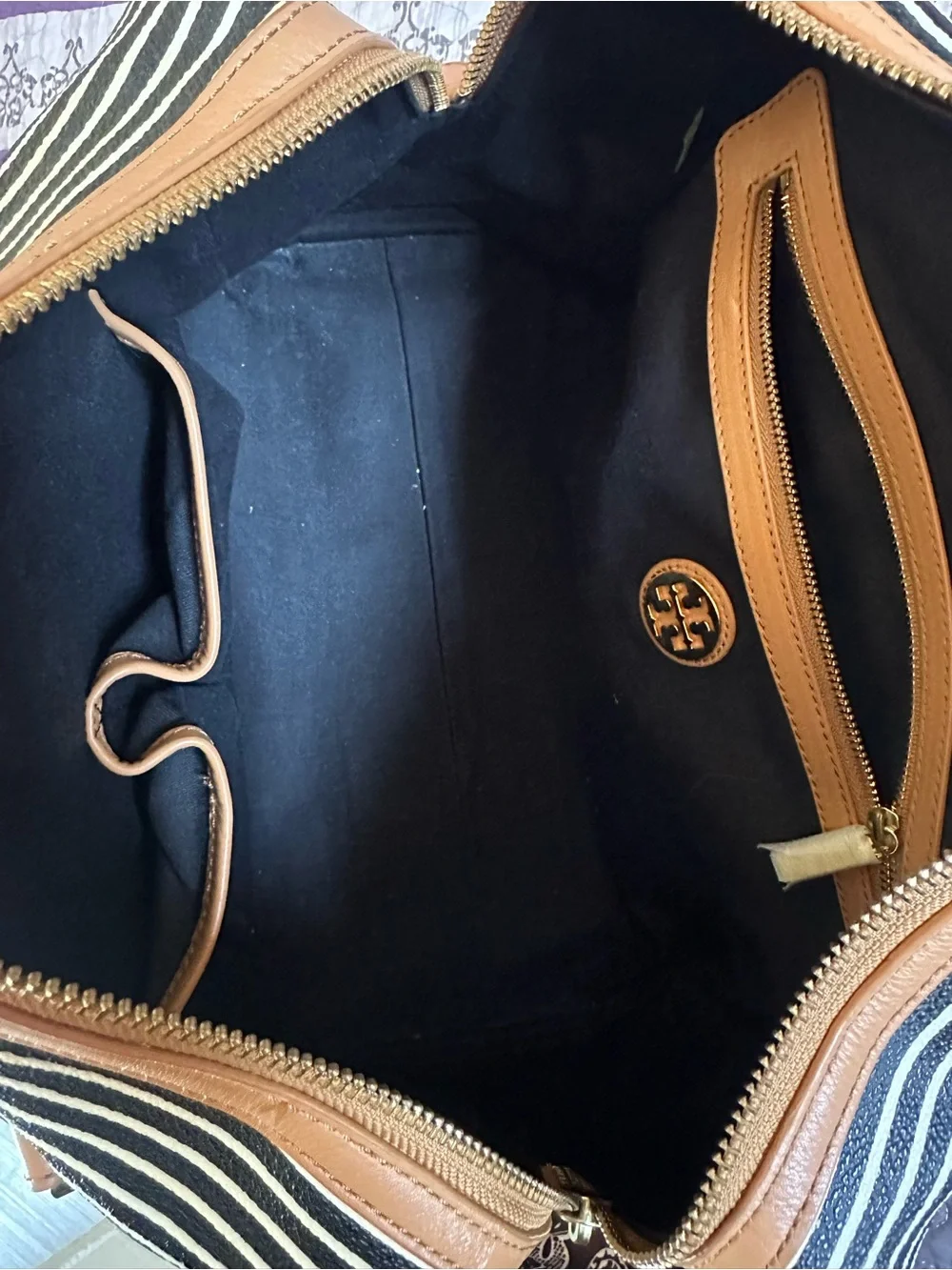 Authentic Tory Burch Viva Striped Satchel - Very Good Condition